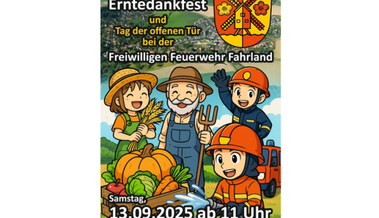 ein buntes Bild zur Einladung zum Erntedankfest Fahrland 2025